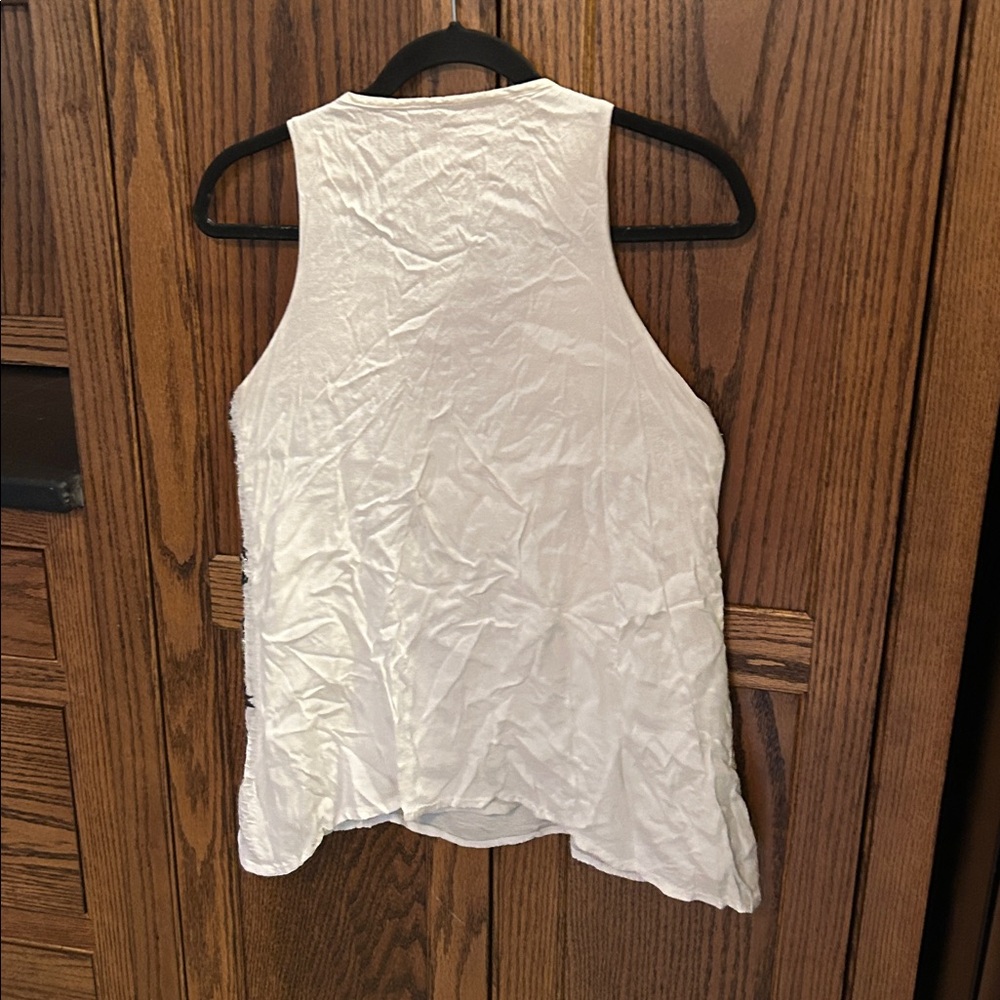 Stetson White‎ Silver Tank Top Beaded Aztec Western Double layer NFR rodeo small - Picture 5 of 5
